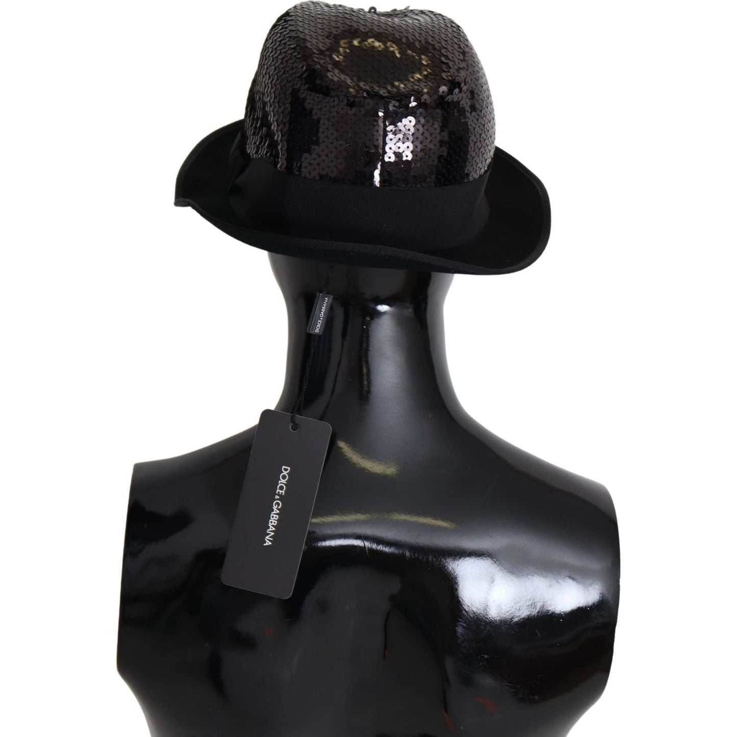 Dolce & Gabbana Elegant Black Sequin Fedora Hat Dolce & Gabbana