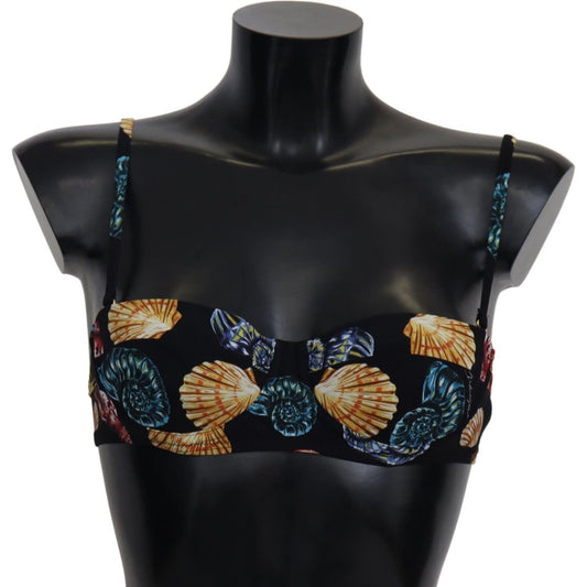 Dolce & Gabbana Chic Seashell-Print Bikini Top Dolce & Gabbana