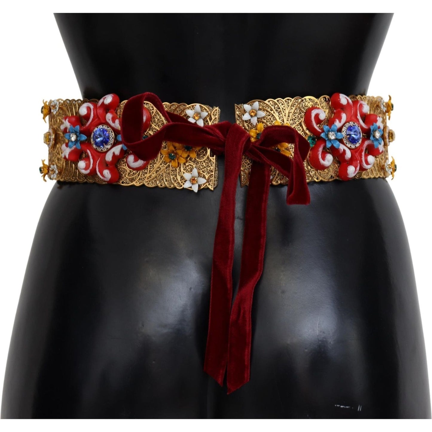 Dolce & Gabbana Gold-Tone Floral Crystal Waist Belt Dolce & Gabbana