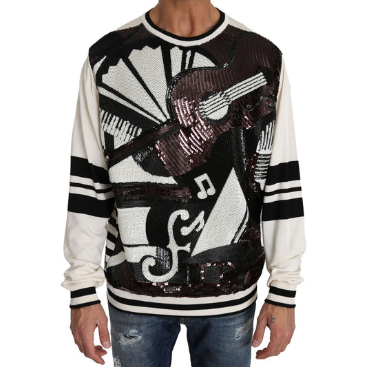 Dolce & Gabbana New York Jazz Sequined Silk Sweater Dolce & Gabbana