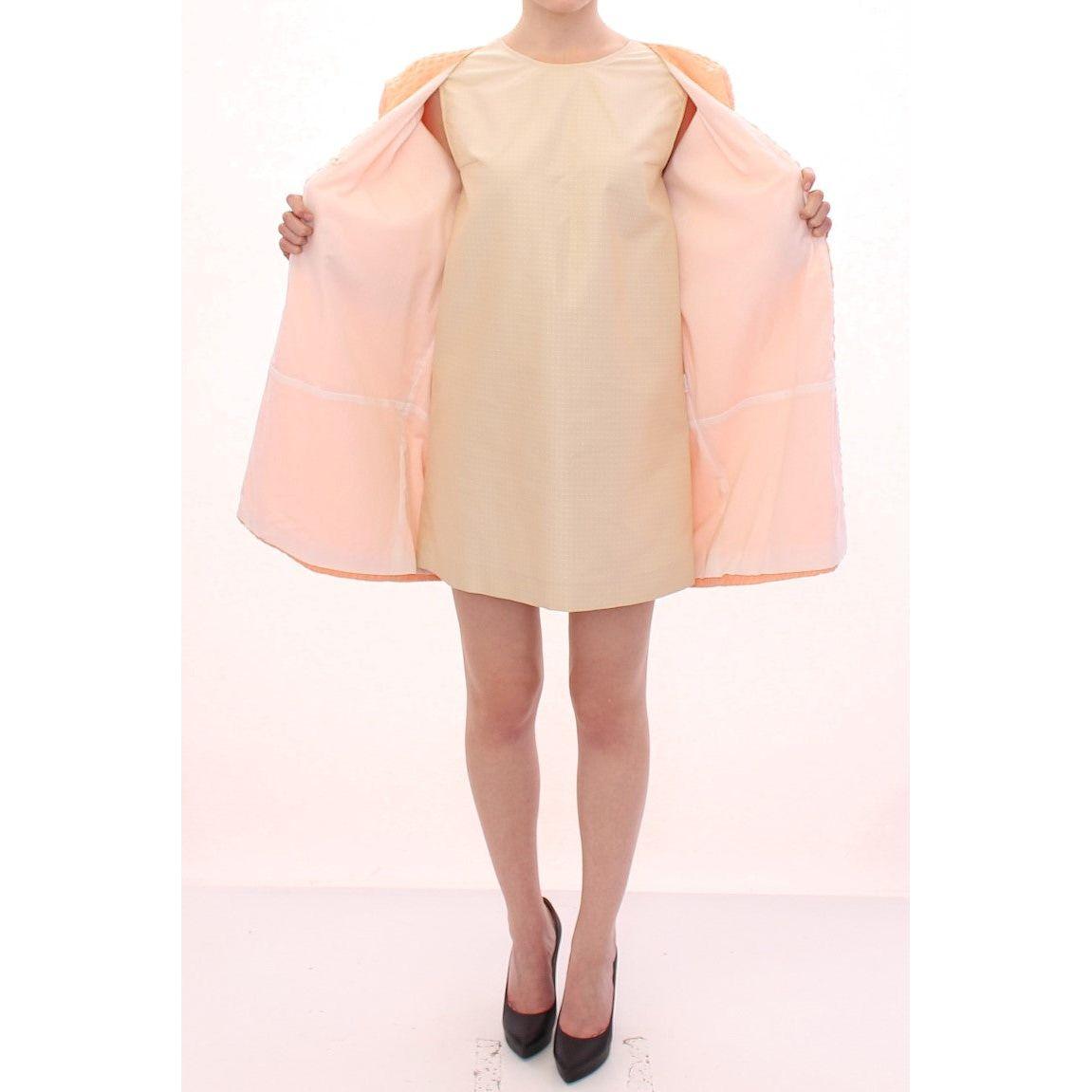 Andrea Incontri Chic Pink Silk-Blend Short Sleeve Coat Coats & Jackets Andrea Incontri