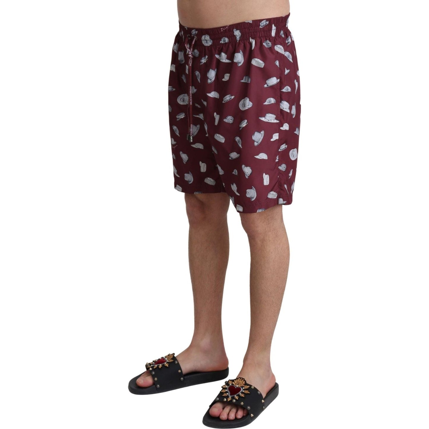 Dolce & Gabbana Elegant Maroon Beachwear Trunks Dolce & Gabbana