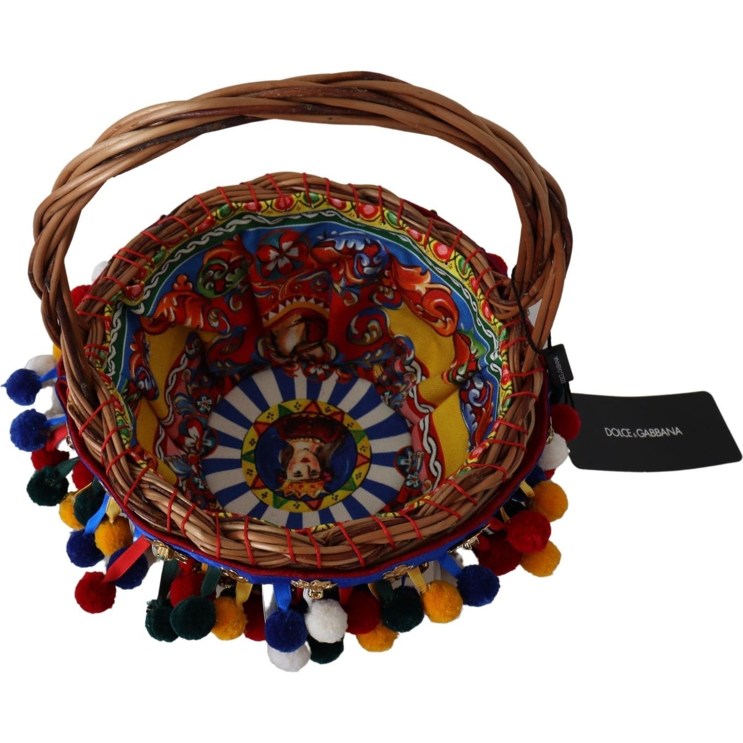 Dolce & Gabbana Multicolor Embellished Wicker Tote Dolce & Gabbana