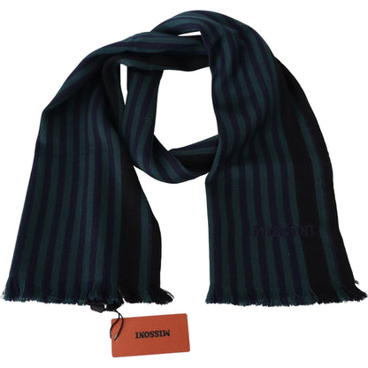 Missoni Multicolor Striped Wool Unisex Neck Wrap Shawl