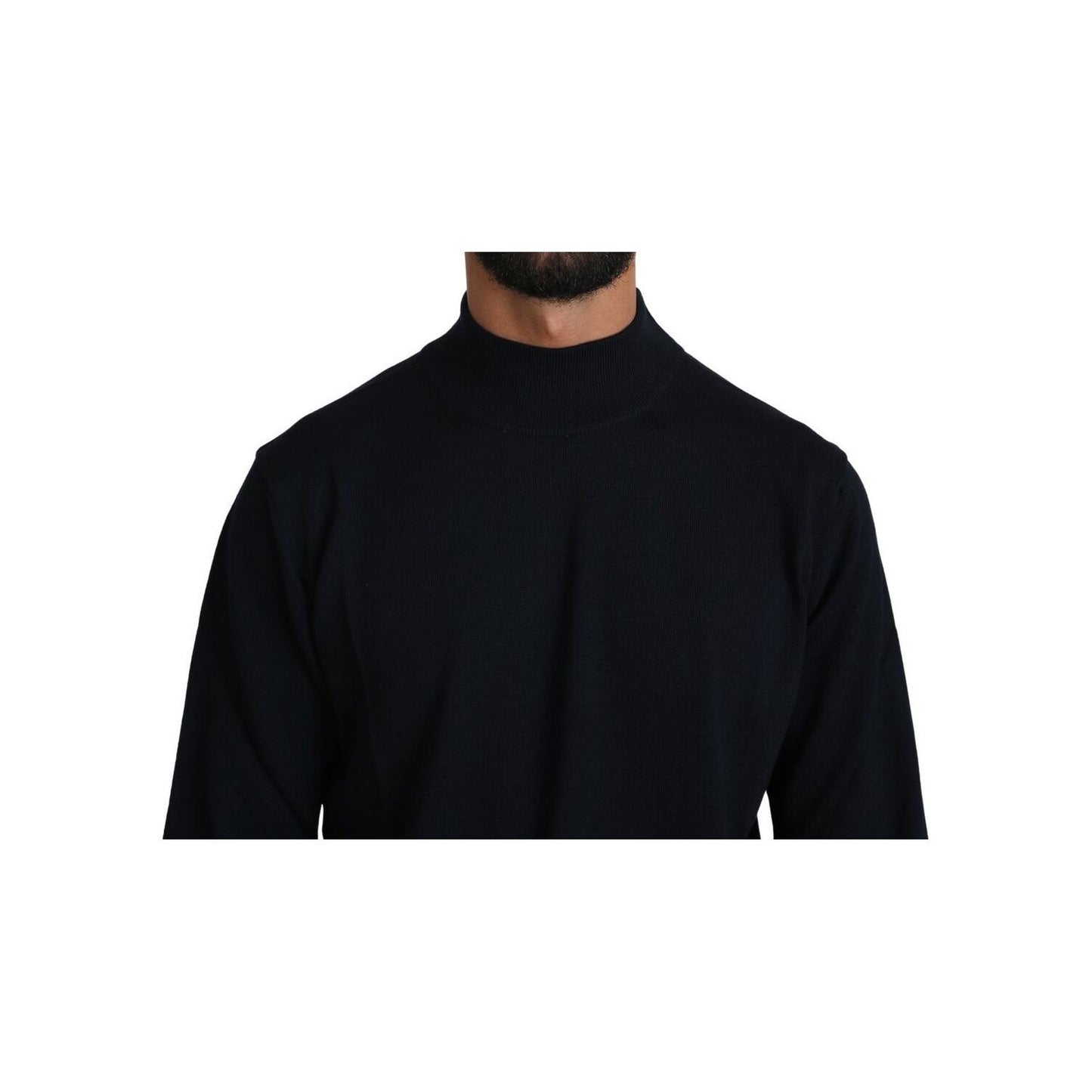 MILA SCHÖN Dark Blue Crewneck Pullover 100% Wool Sweater