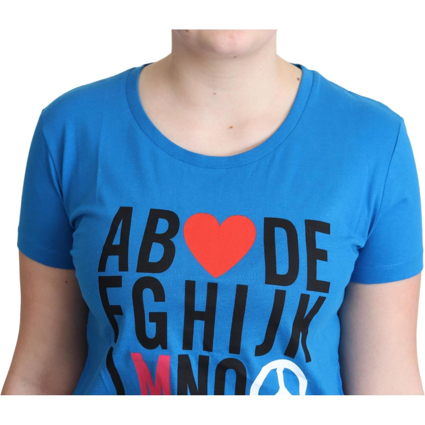 Moschino Chic Alphabet Cotton Tee in Blue Moschino