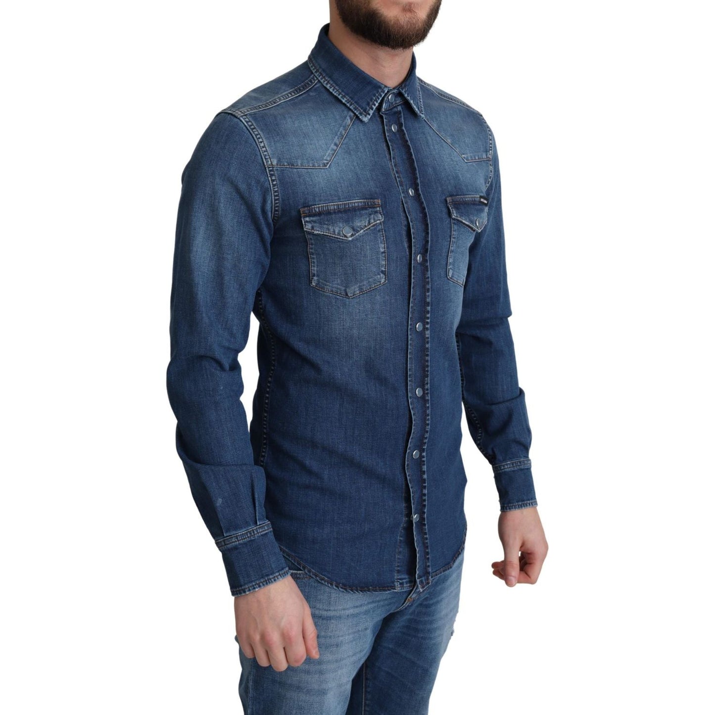 Dolce & Gabbana Elegant Denim Long Sleeve Casual Shirt Dolce & Gabbana