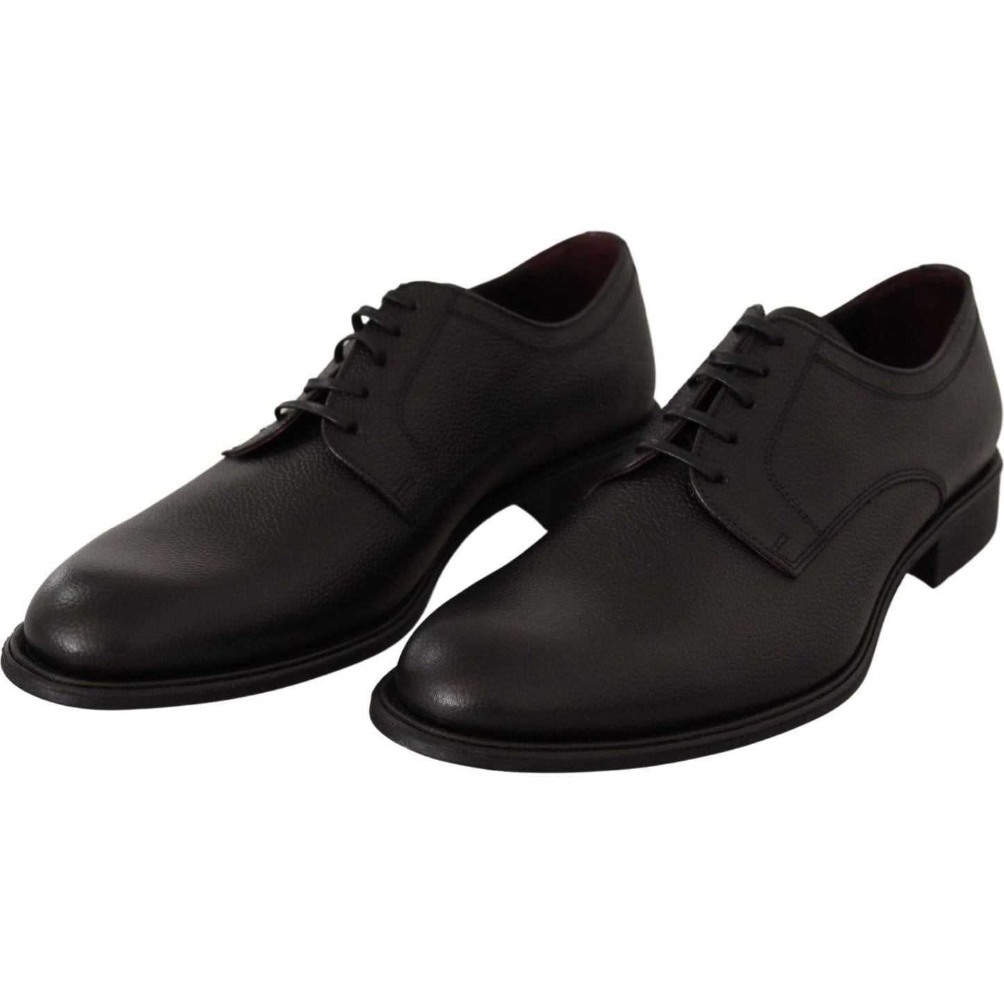 Dolce & Gabbana Elegant Black Leather Derby Dress Shoes Dolce & Gabbana