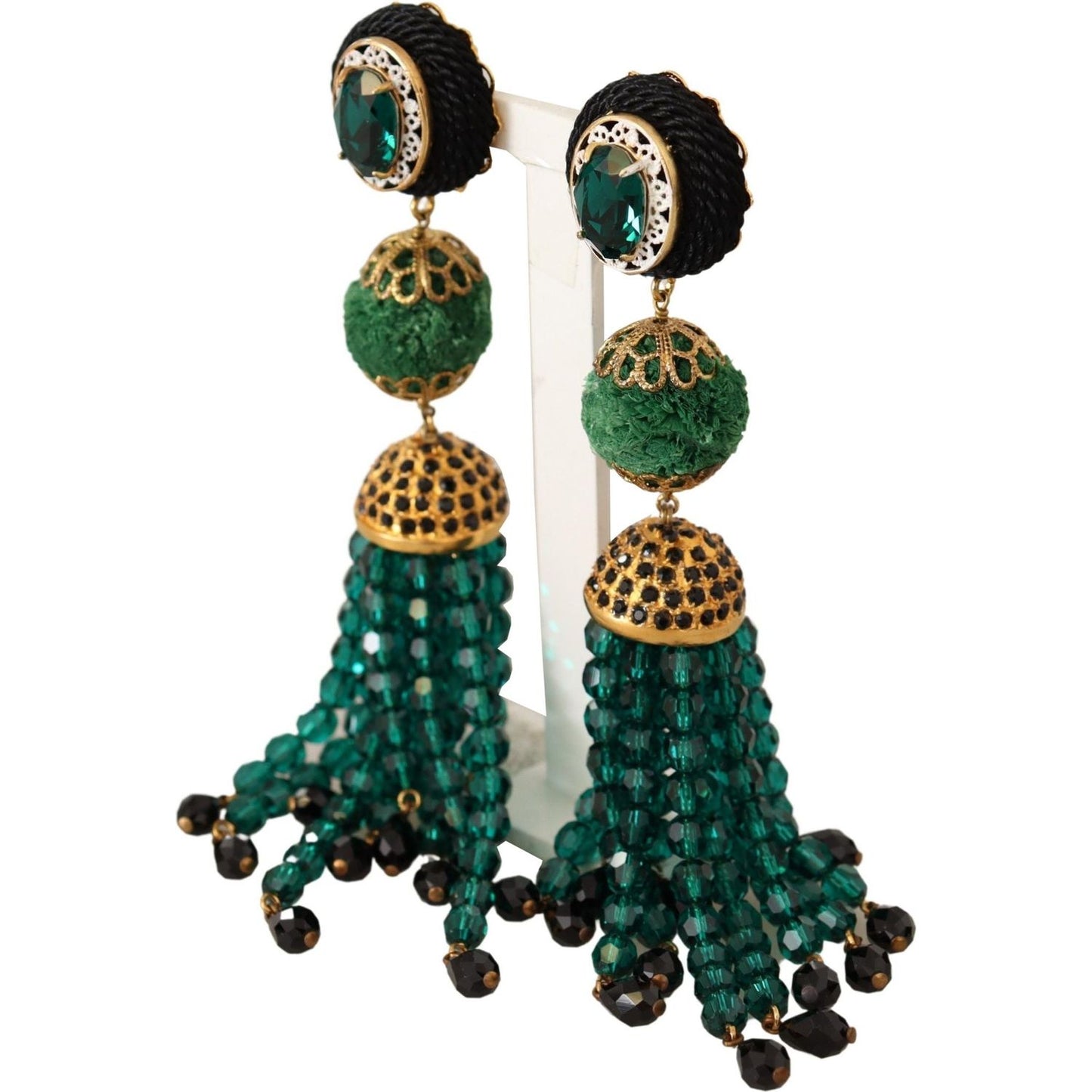 Dolce & Gabbana Elegant Crystal Drop Clip-On Earrings Earrings Dolce & Gabbana