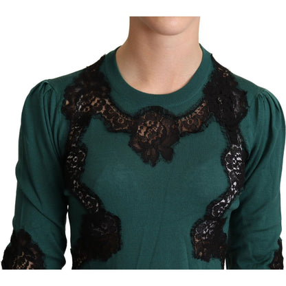 Dolce & Gabbana Green Wool Crewneck Sweater