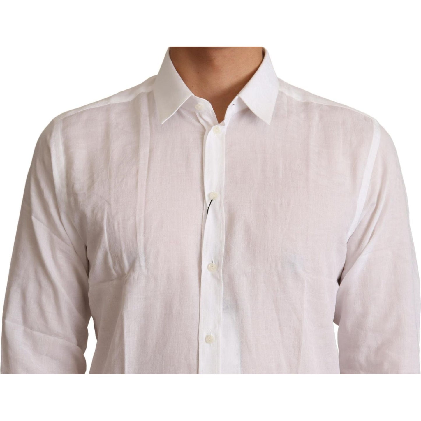 Dolce & Gabbana Elegant White Slim Fit Martini Dress Shirt Dolce & Gabbana