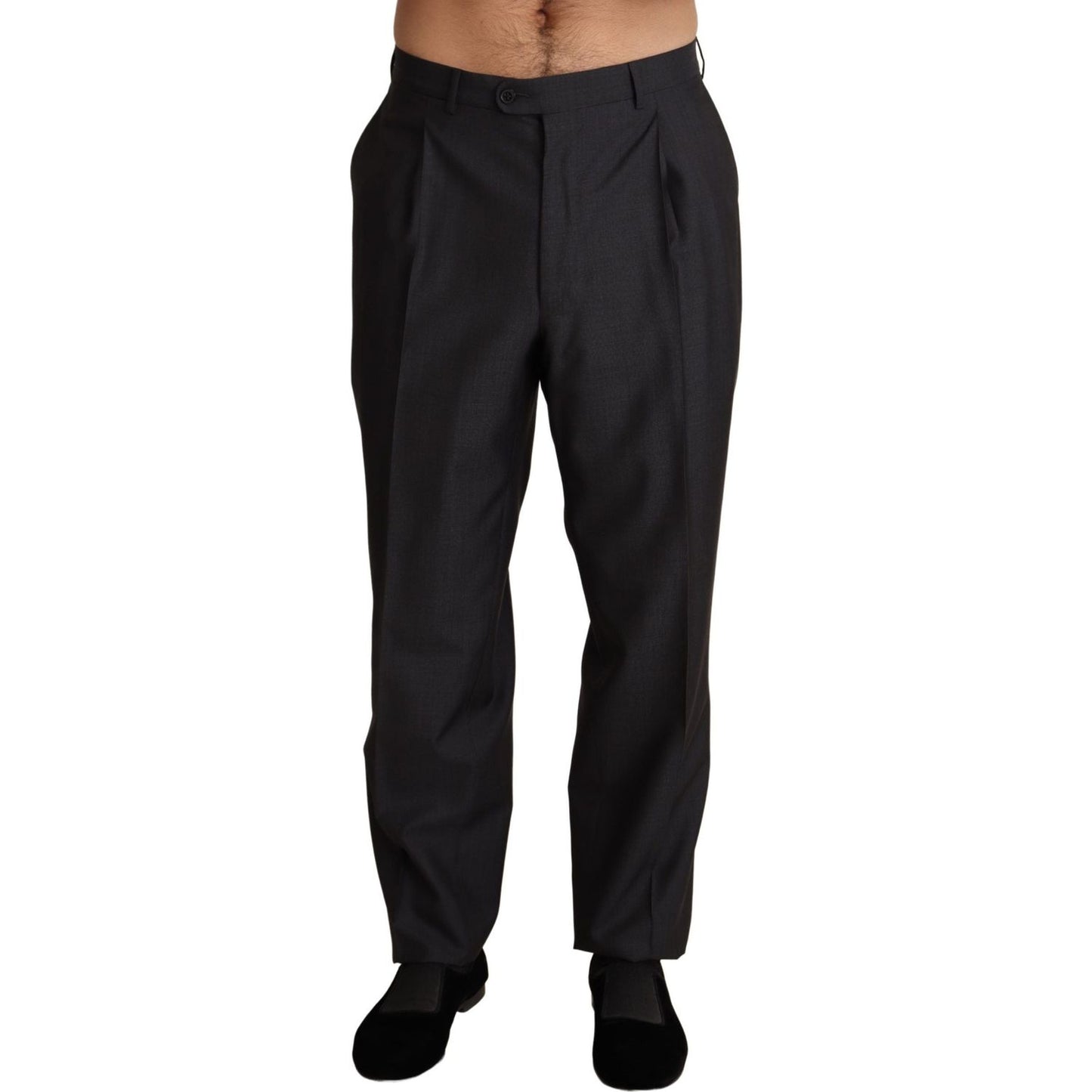 Dolce & Gabbana Gray Wool Blend Formal Trousers Pants