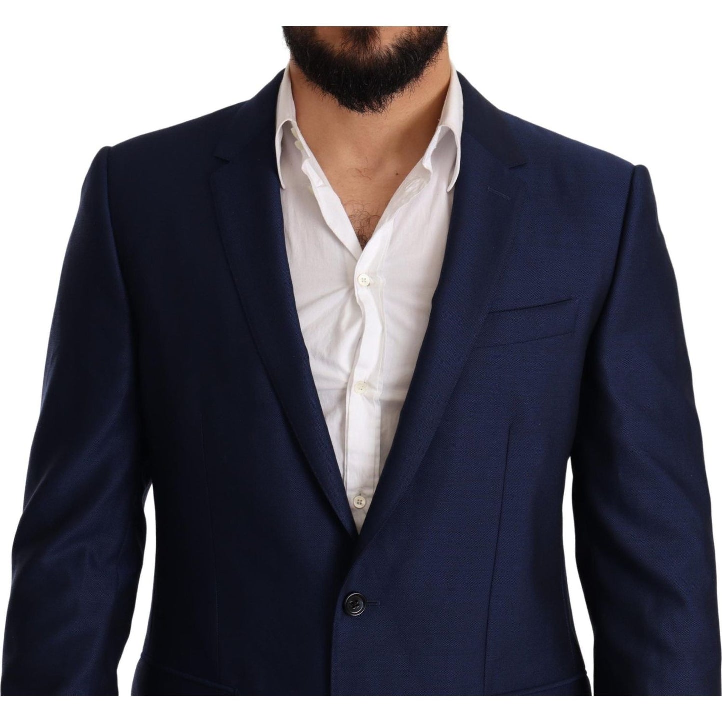 Dolce & Gabbana Elegant Blue Virgin Wool Martini Blazer Dolce & Gabbana