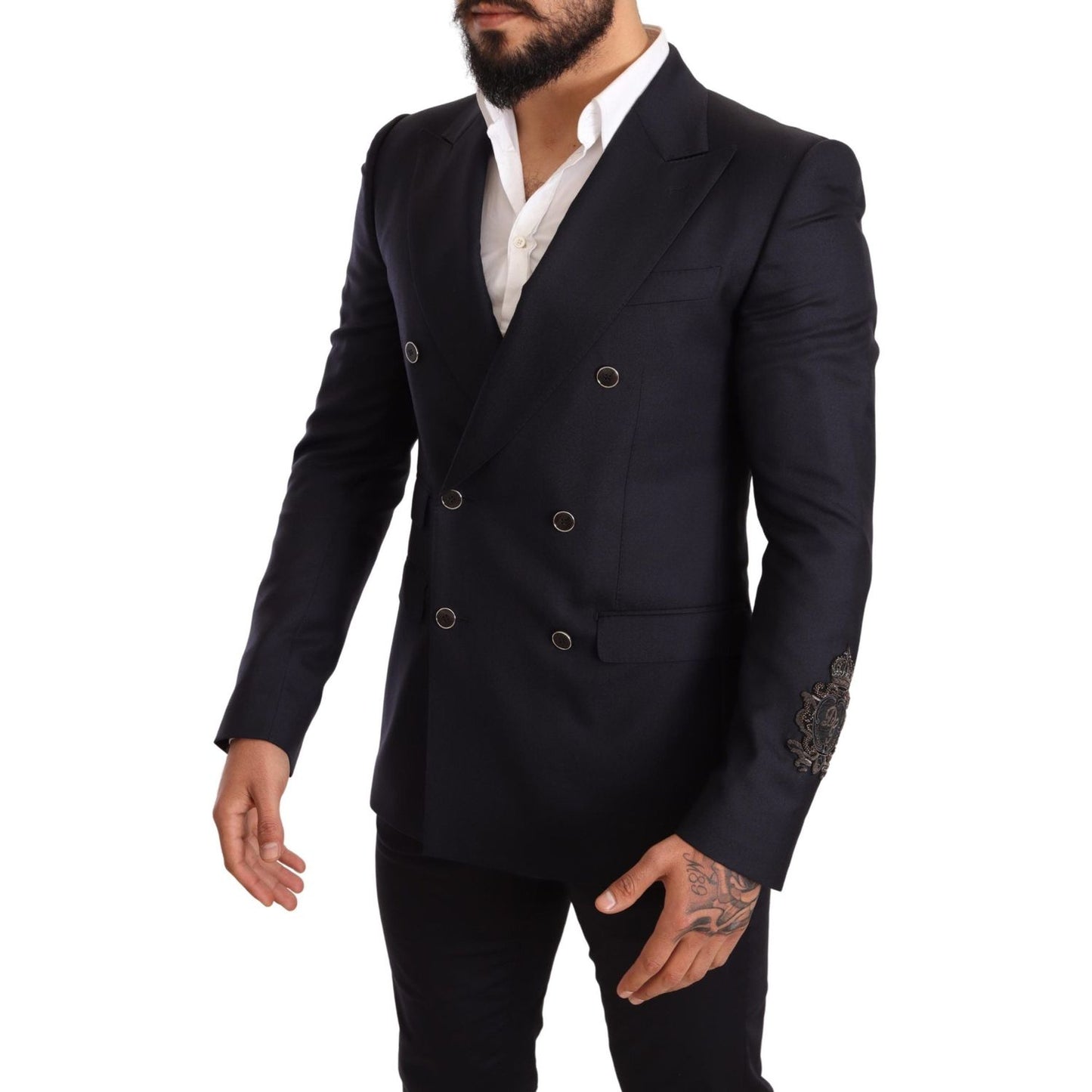 Dolce & Gabbana Elegant Navy Cashmere Silk Blend Blazer Dolce & Gabbana