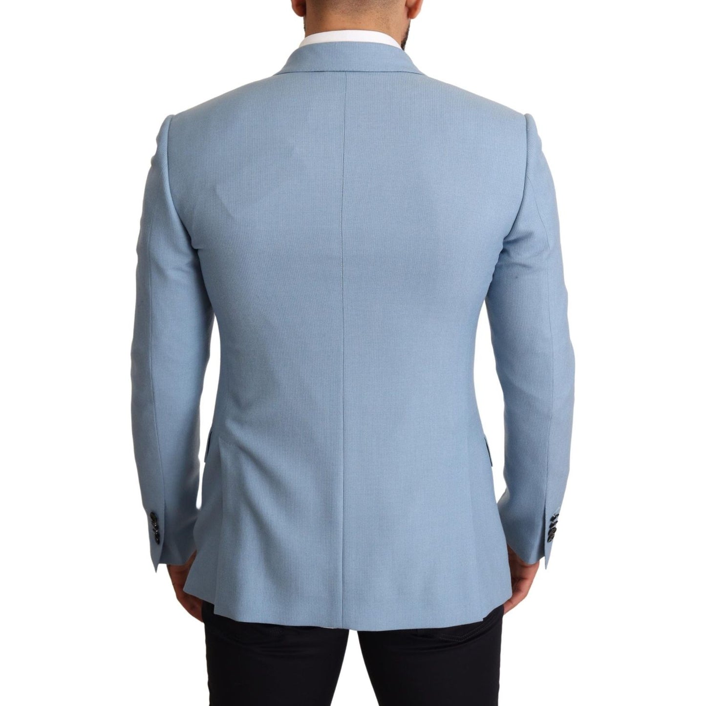 Dolce & Gabbana Elegant Blue Cashmere-Silk Men's Blazer Blazer Jacket Dolce & Gabbana