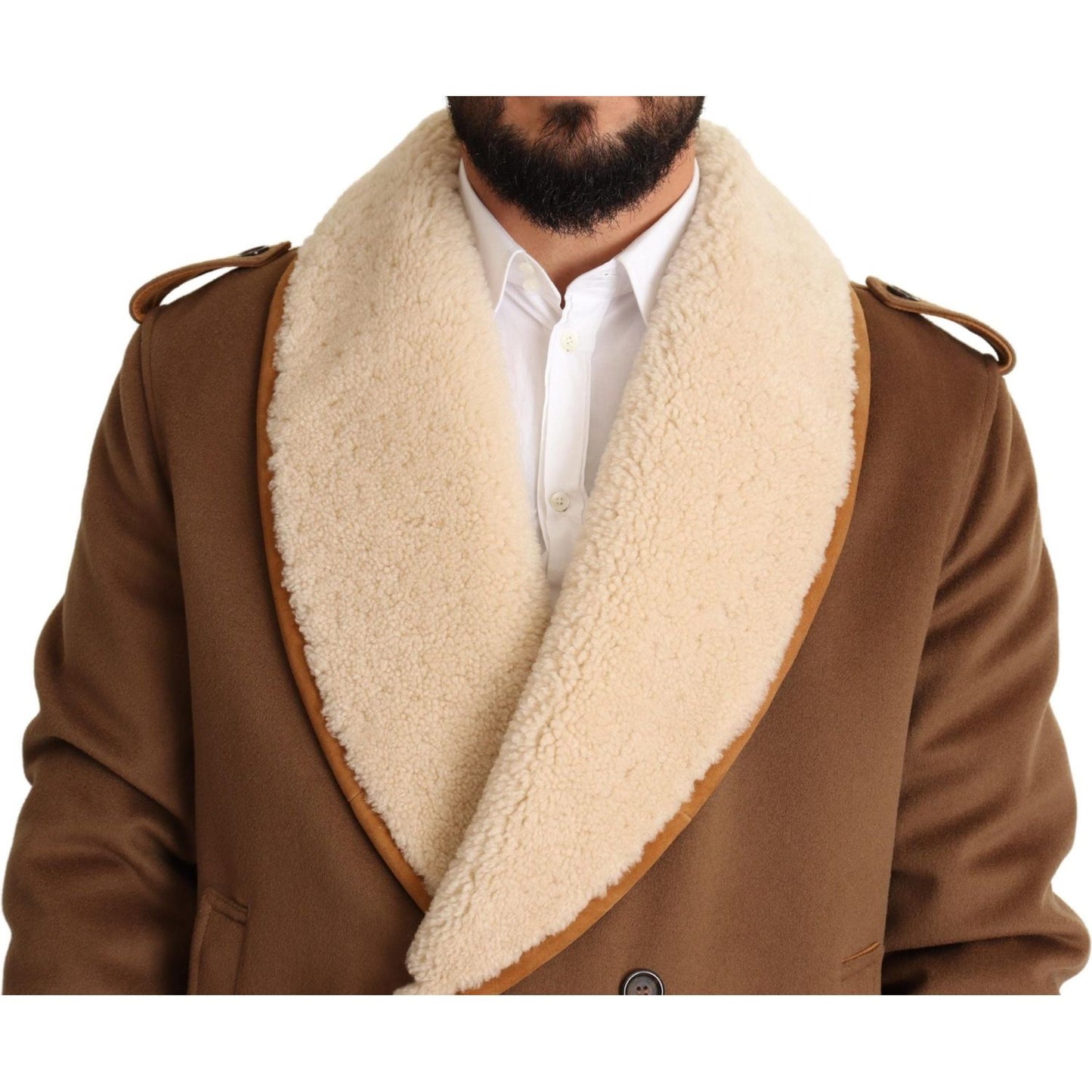 Dolce & Gabbana Elegant Double Breasted Shearling Jacket Dolce & Gabbana