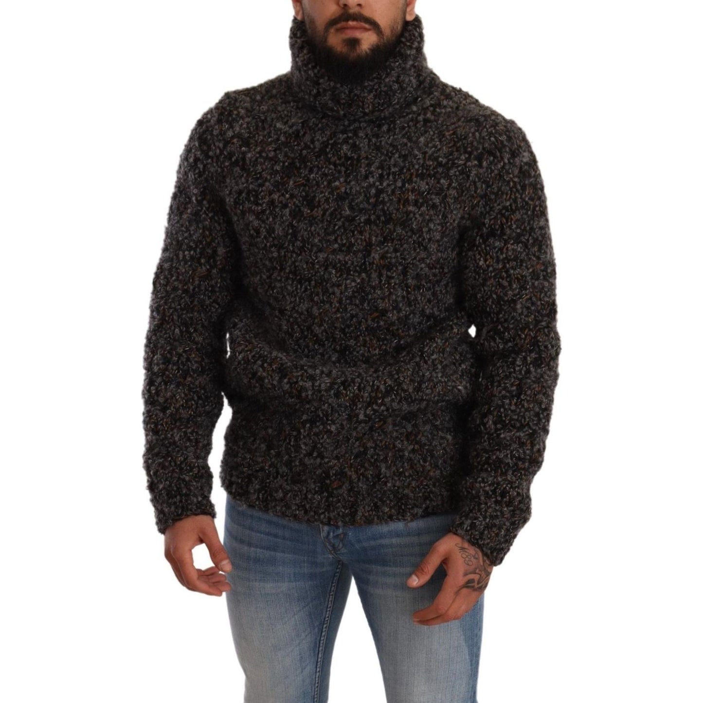 Dolce & Gabbana Elegant Speckled Turtleneck Wool-Blend Sweater Dolce & Gabbana