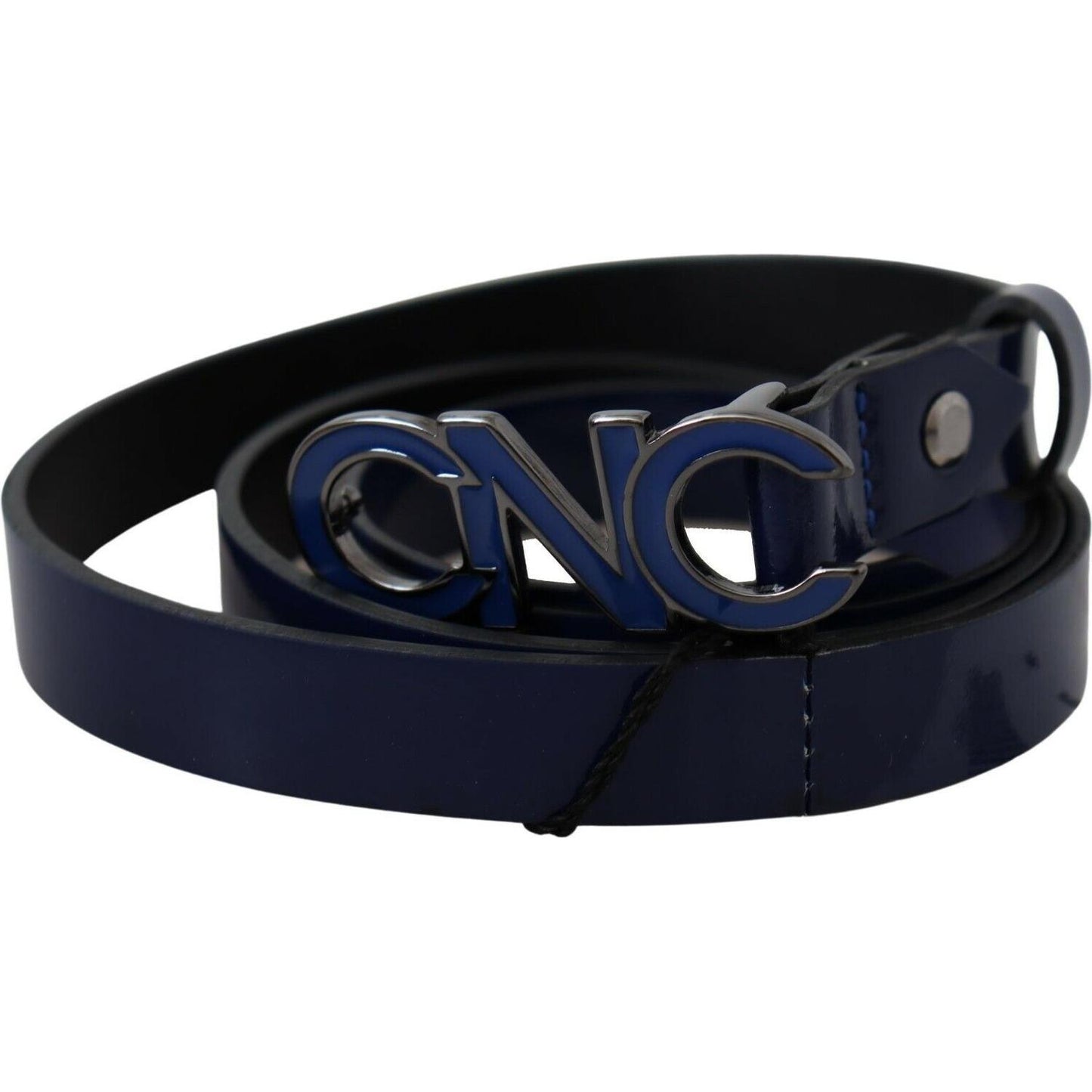 Costume National Sleek Dark Blue Leather Fashion Belt MAN BELTS Costume National