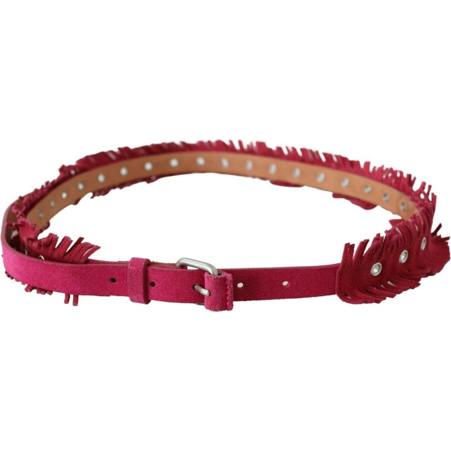 Ermanno Scervino Elegant Maroon Double Buckle Leather Belt Ermanno Scervino