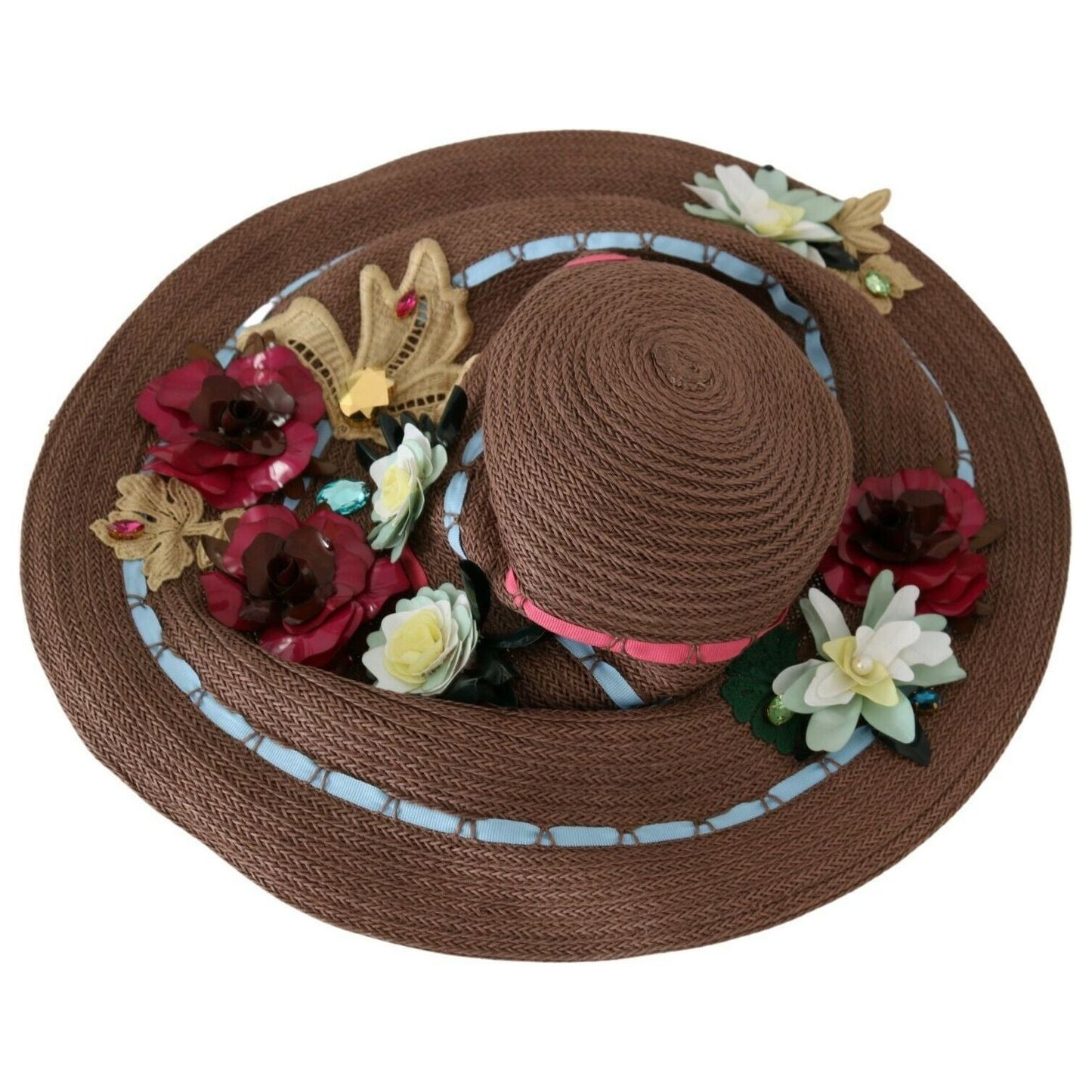 Dolce & Gabbana Elegant Floppy Floral Wide Brim Hat WOMAN HATS Dolce & Gabbana