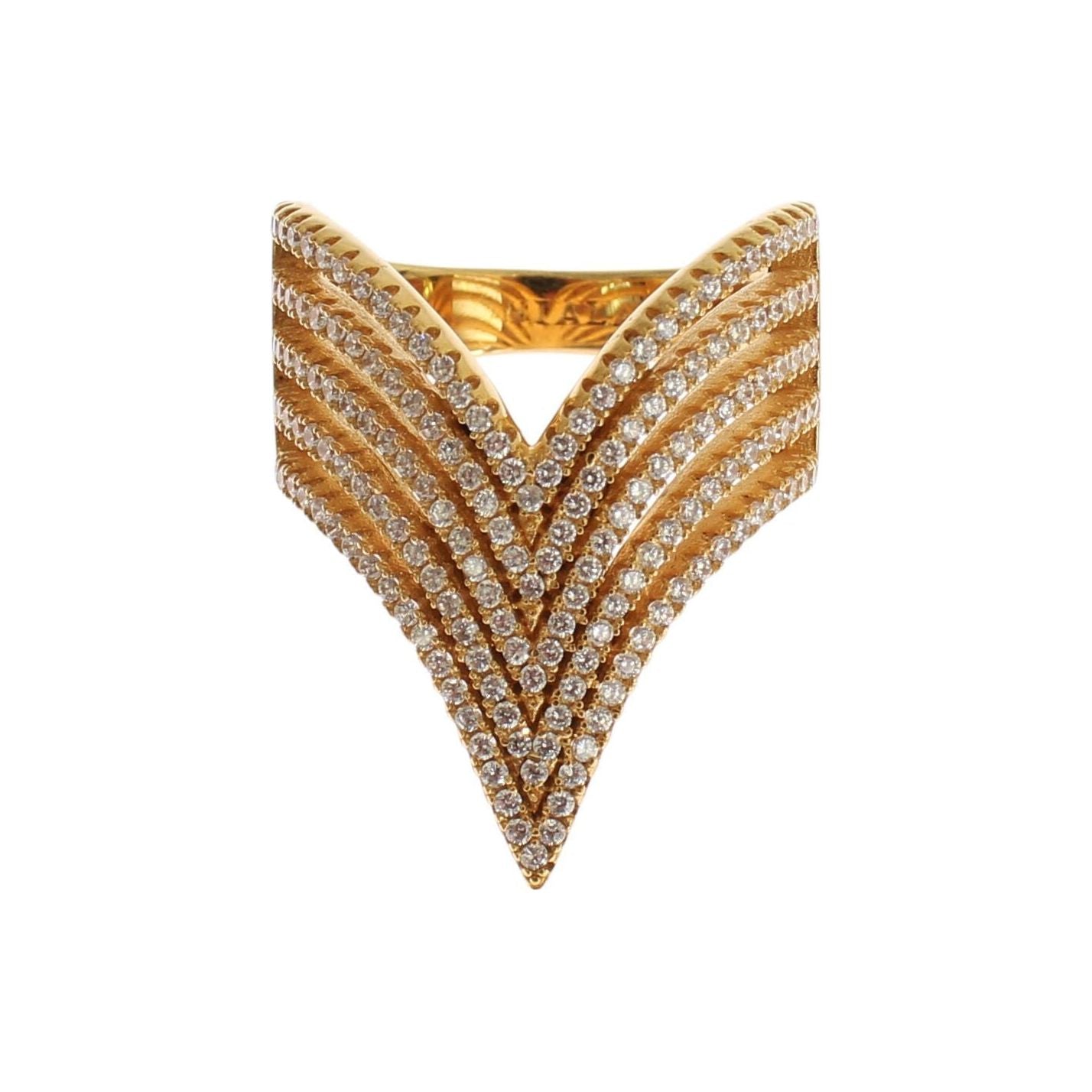 Nialaya Glamorous Gold Plated Crystal Ring Nialaya