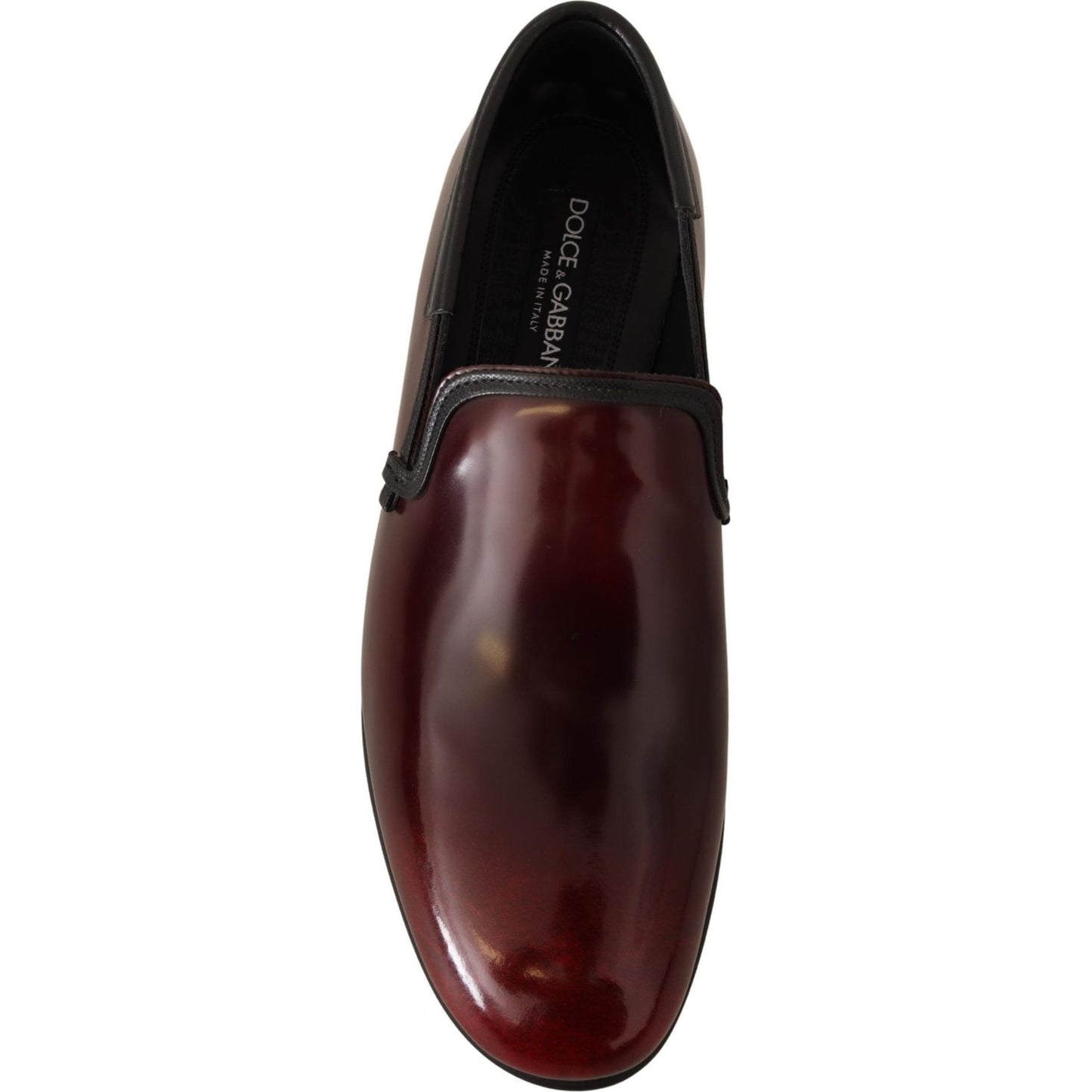 Dolce & Gabbana Elegant Bordeaux Leather Loafers Dolce & Gabbana