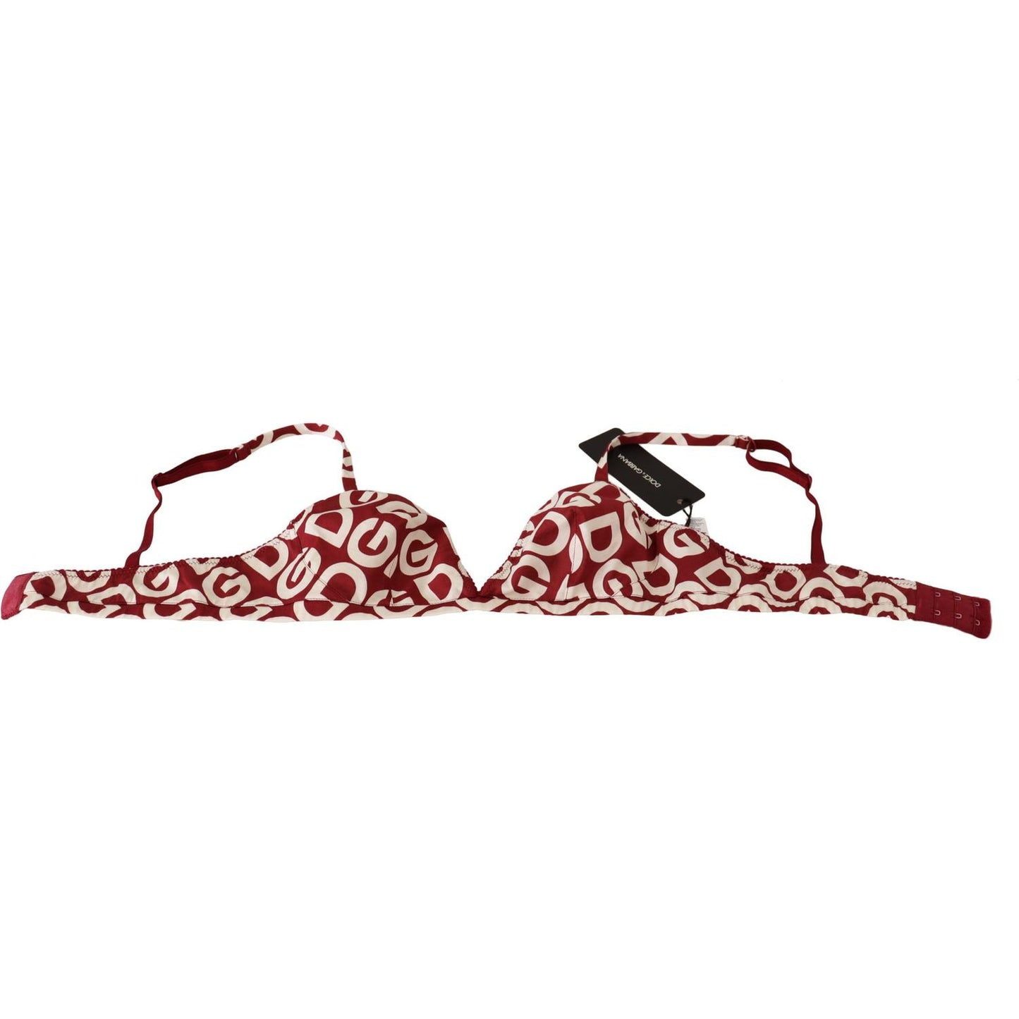 Dolce & Gabbana Red Cotton Logo Printed Designer Bra WOMAN SWIMWEAR Dolce & Gabbana