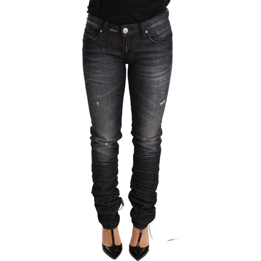 Acht Elegant Low Waist Skinny Black Denim Jeans & Pants Acht