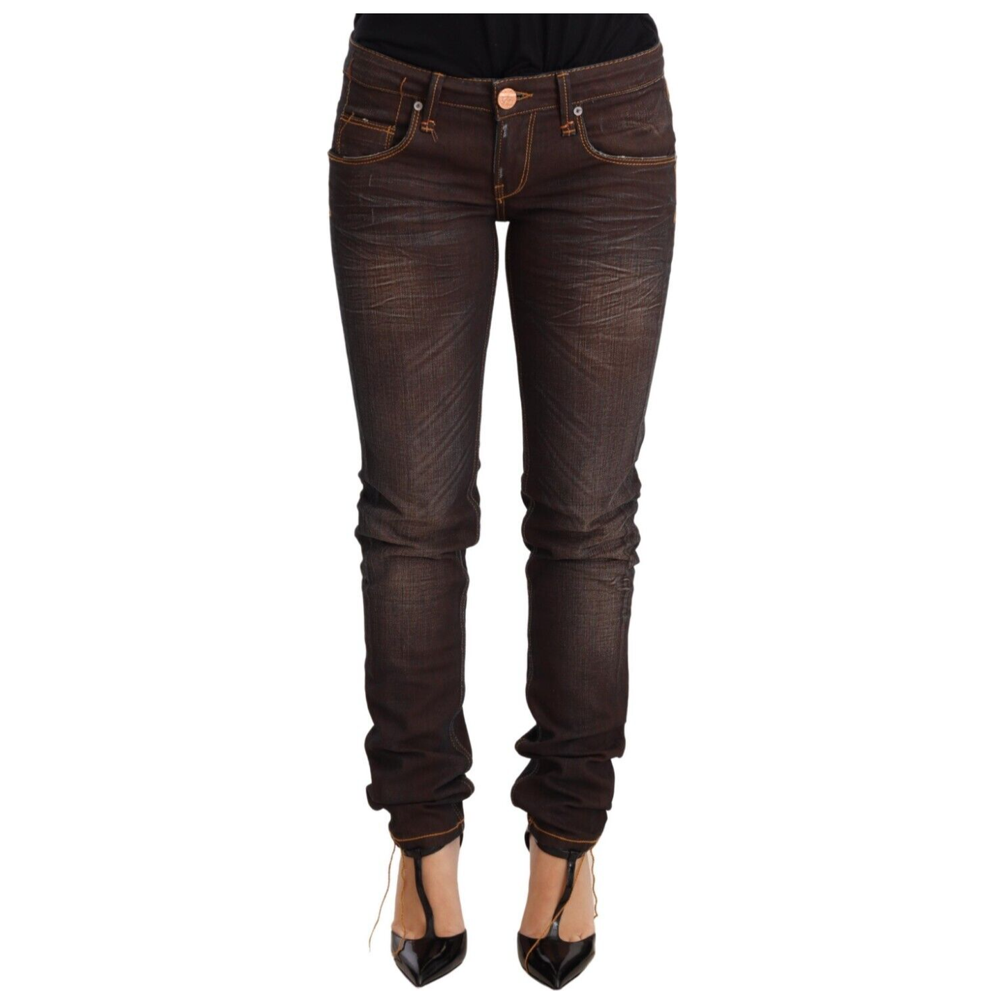 Acht Chic Low Waist Skinny Brown Jeans Jeans & Pants Acht