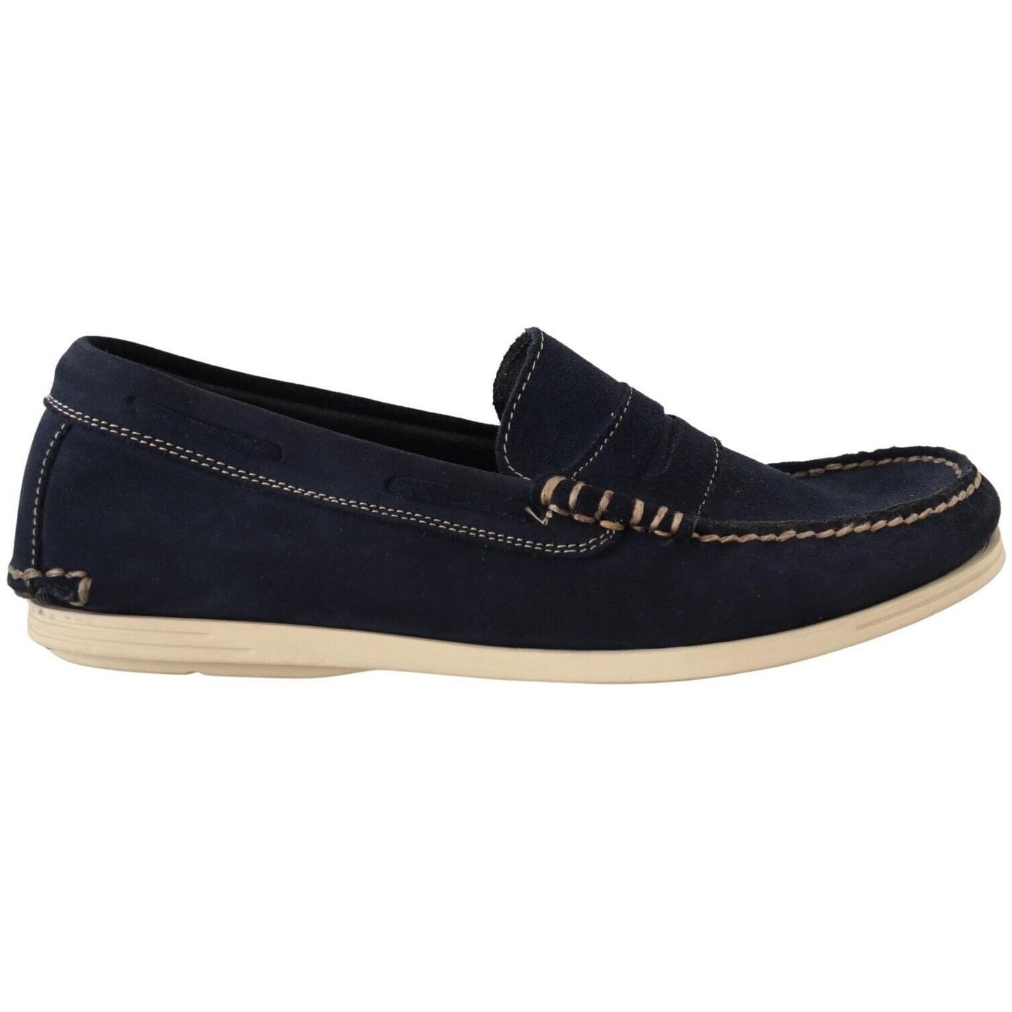 Pollini Chic Suede Blue Moccasins for Men MAN LOAFERS Pollini