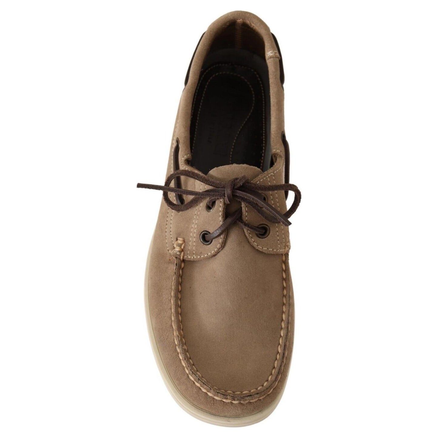 Pollini Elegant Beige Suede Moccasins for the Discerning Gentleman MAN LOAFERS Pollini