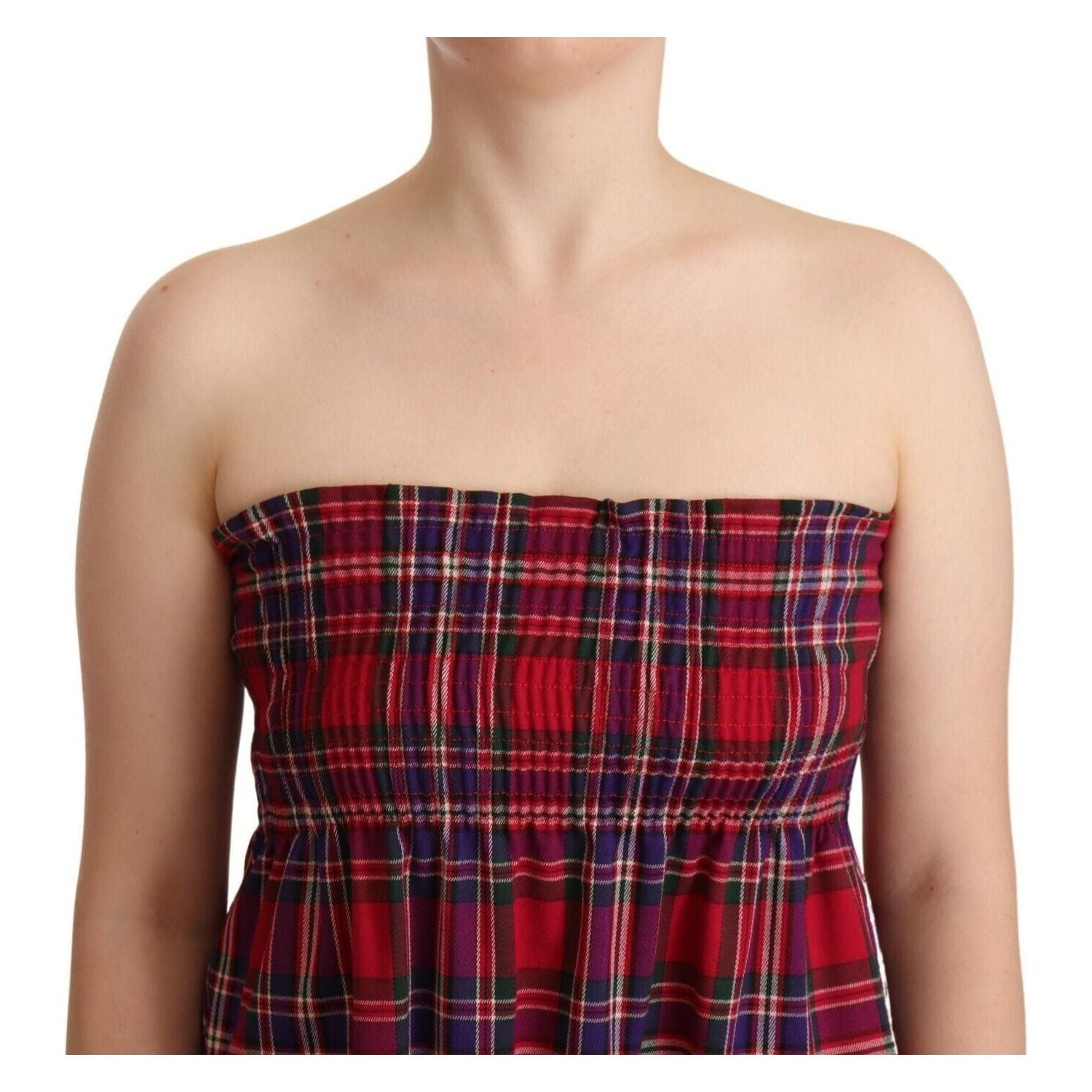 CAMPO DI FRAGOLE Multicolor Chekered Sleevelesss Tank Top
