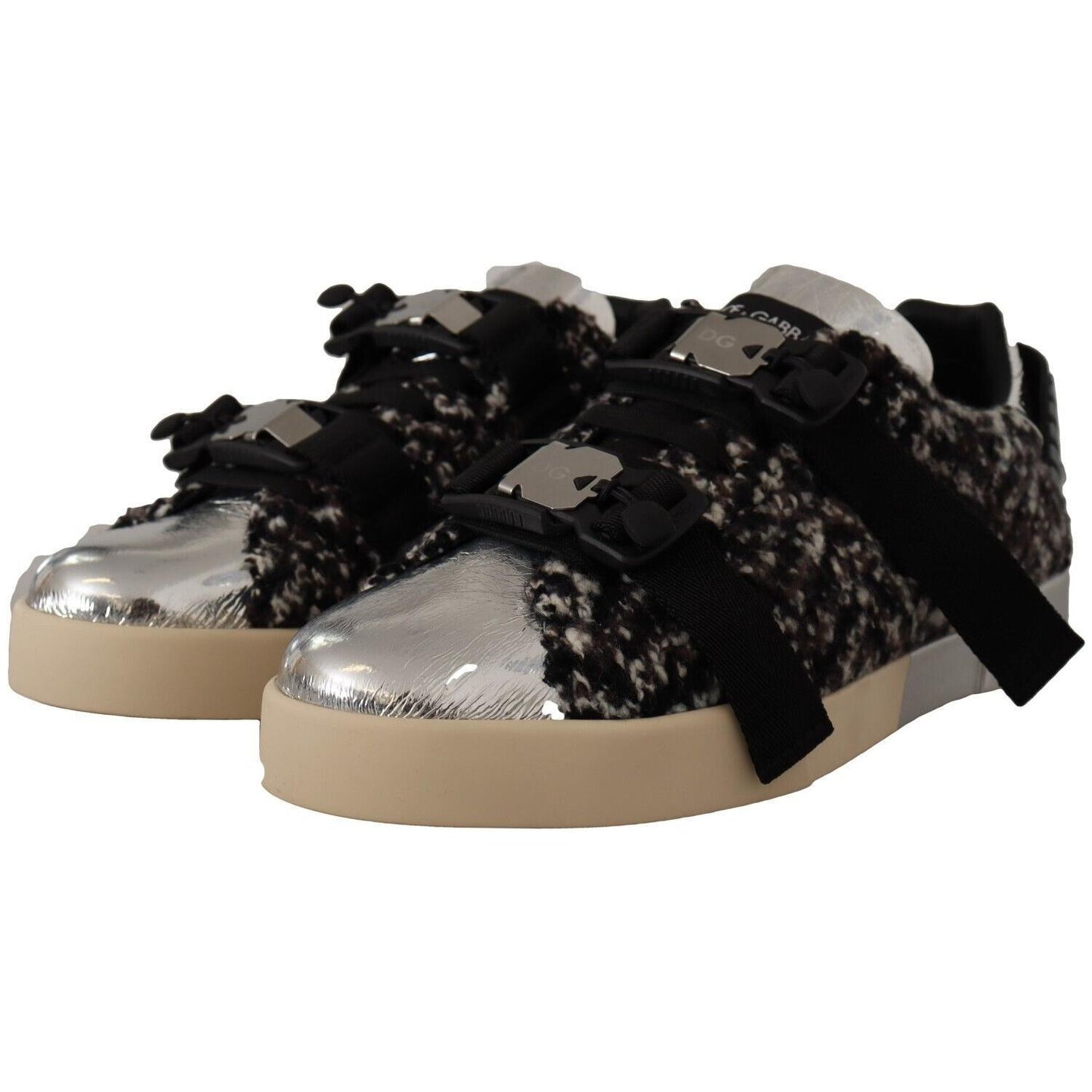 Dolce & Gabbana Silver Elegance Leather Sneakers Dolce & Gabbana