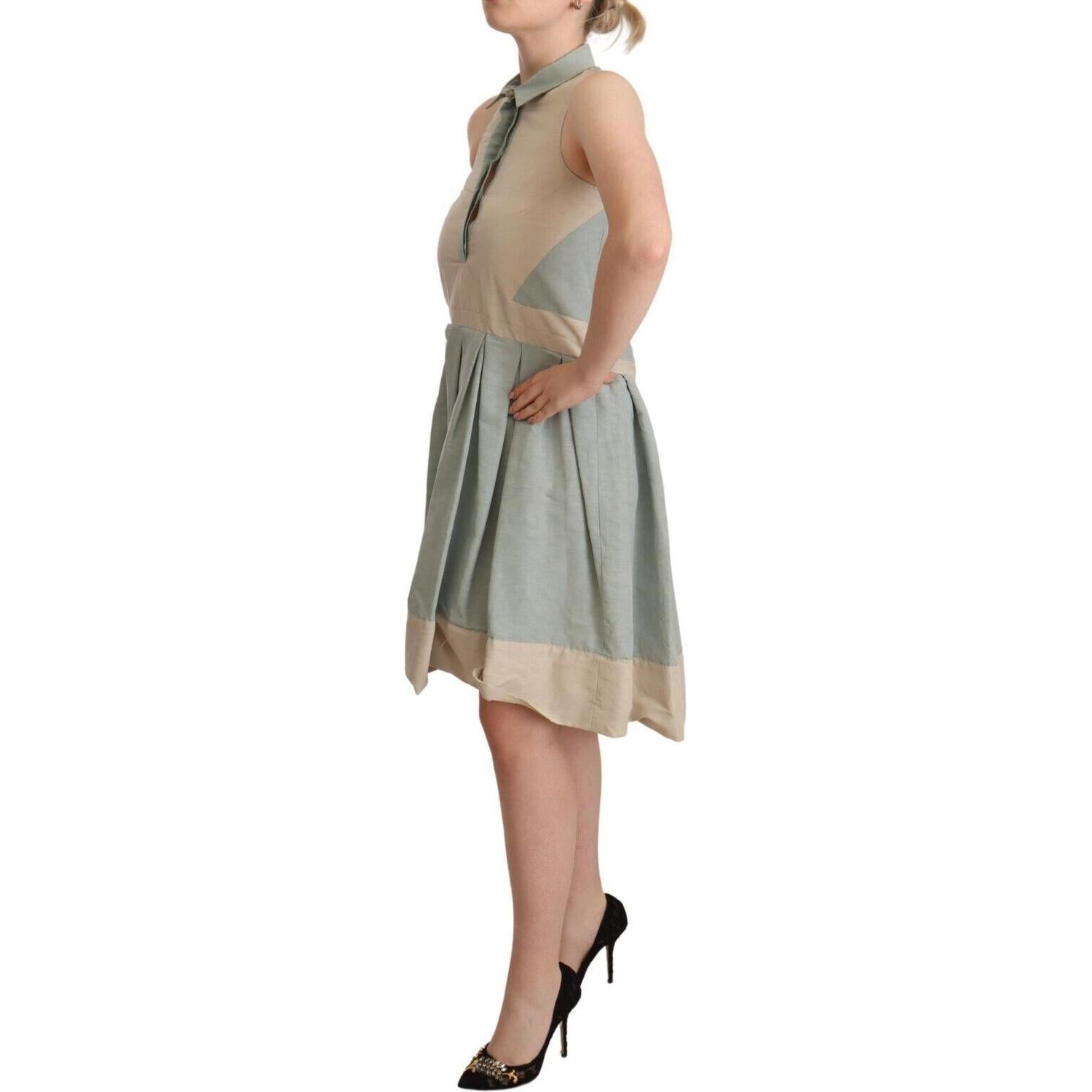 Comeforbreakfast Multicolor Collared Sleeveless Sheath Dress