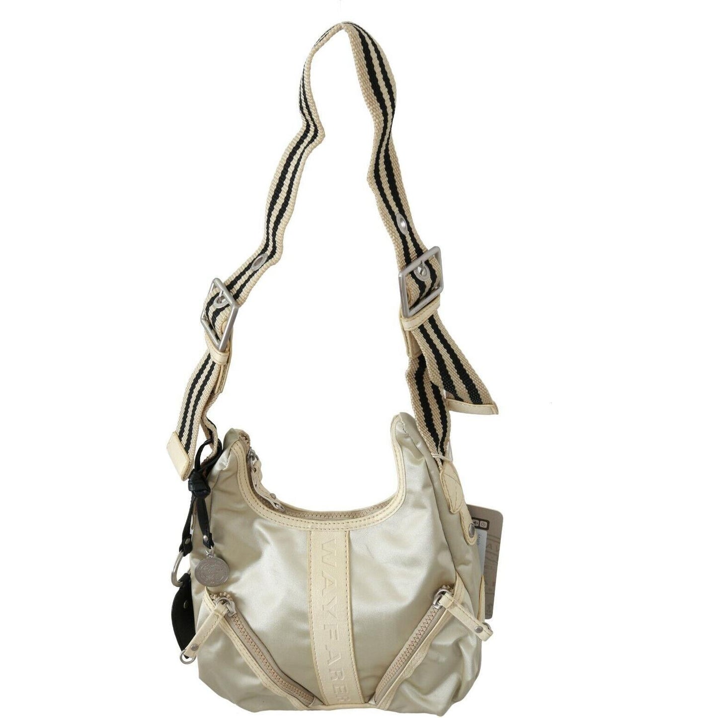 WAYFARER Chic White Fabric Shoulder Bag - Perfect for Any Occasion Crossbody Bag WAYFARER