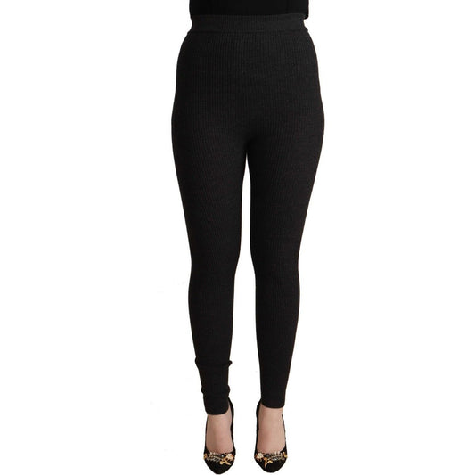 Dolce & Gabbana Elegant High-Waist Wool Tights Pants Jeans & Pants Dolce & Gabbana