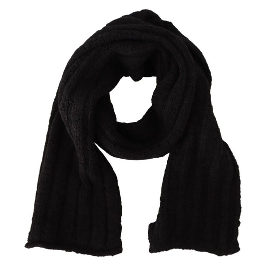 Dolce & Gabbana Elegance Unleashed Black Wool Scarf Dolce & Gabbana