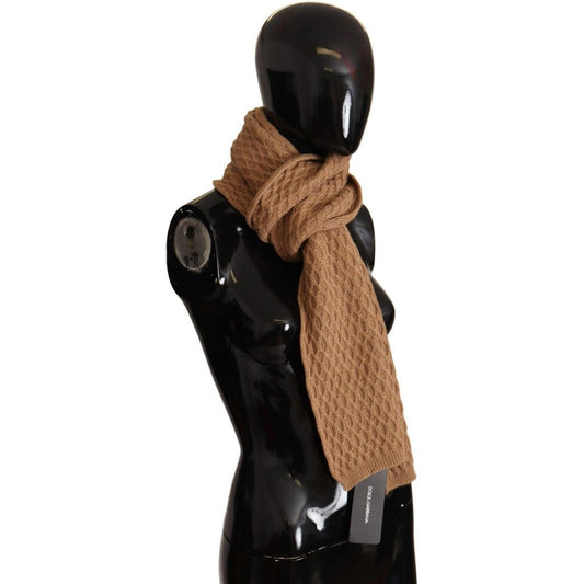 Dolce & Gabbana Elegant Dark Brown Knitted Scarf Dolce & Gabbana