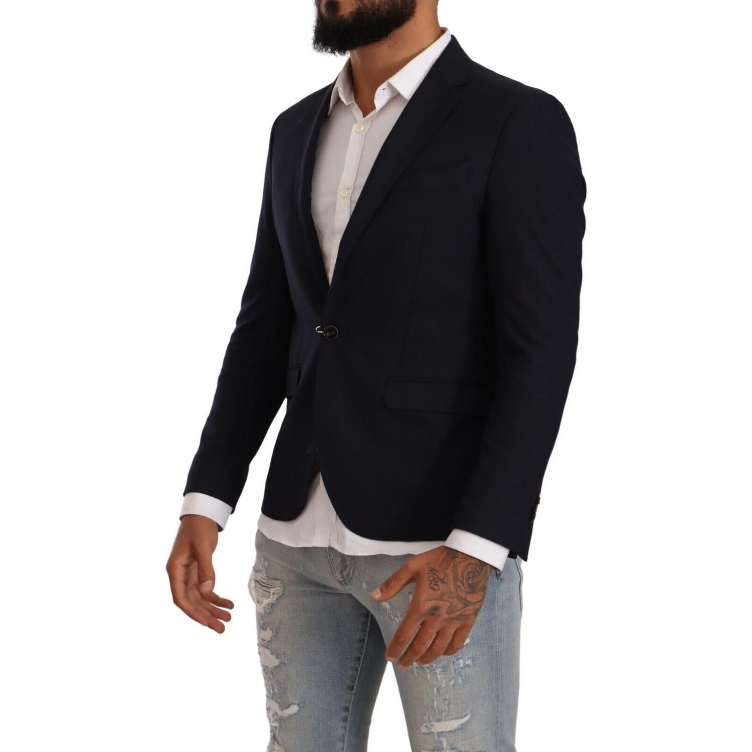 Domenico Tagliente Black Single Breasted One Button Suit Jacket