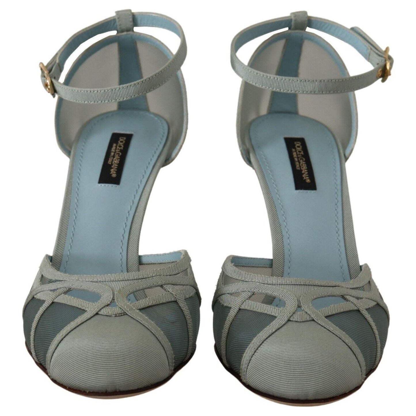 Dolce & Gabbana Elegant Blue Mesh Ankle Strap Sandals Dolce & Gabbana