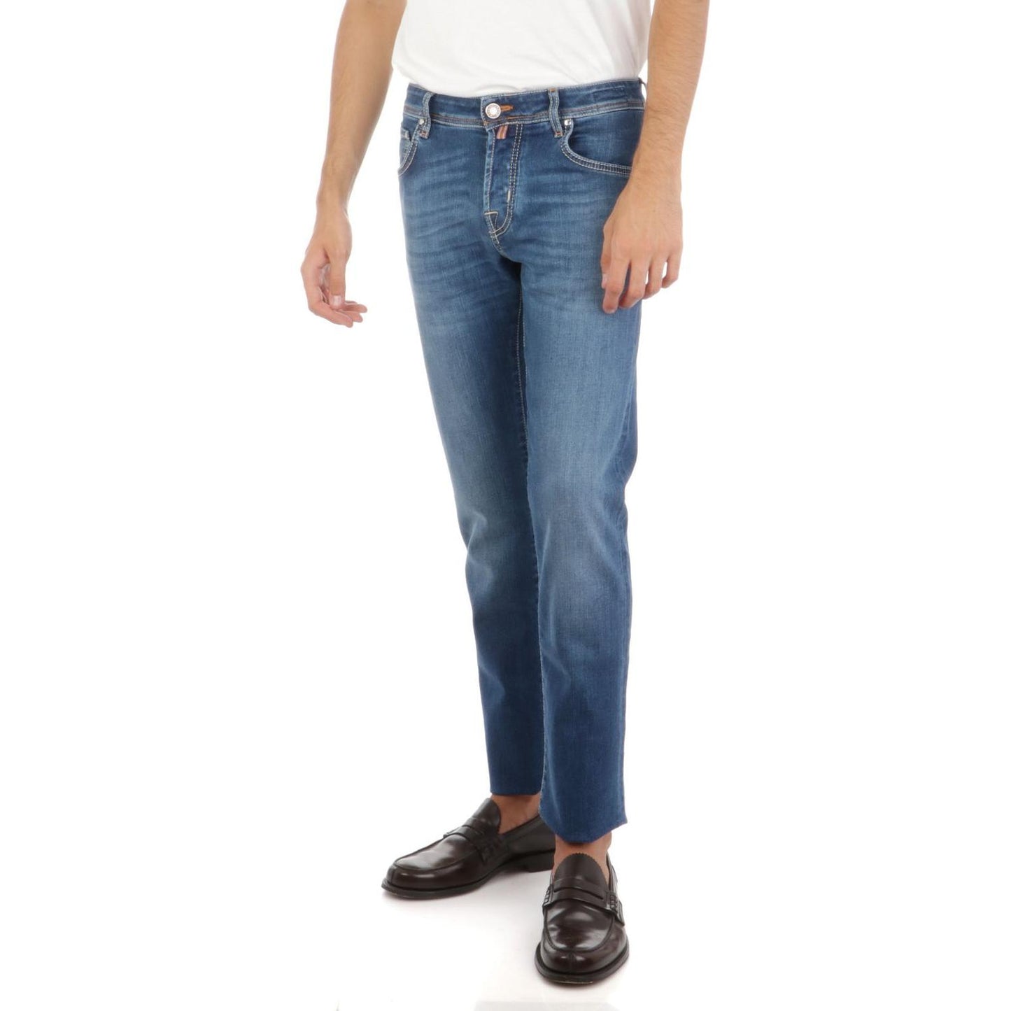 Jacob Cohen Blue Cotton Slim Men Jeans Jacob Cohen