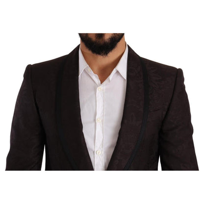 Dolce & Gabbana Purple Jacquard Single Breasted SICILIA Blazer