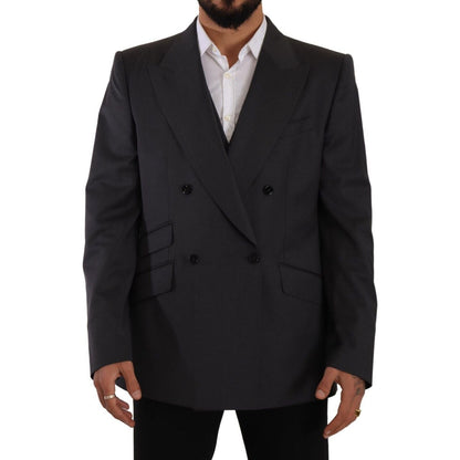 Dolce & Gabbana Gray Double Breasted 2 Piece SICILIA Blazer