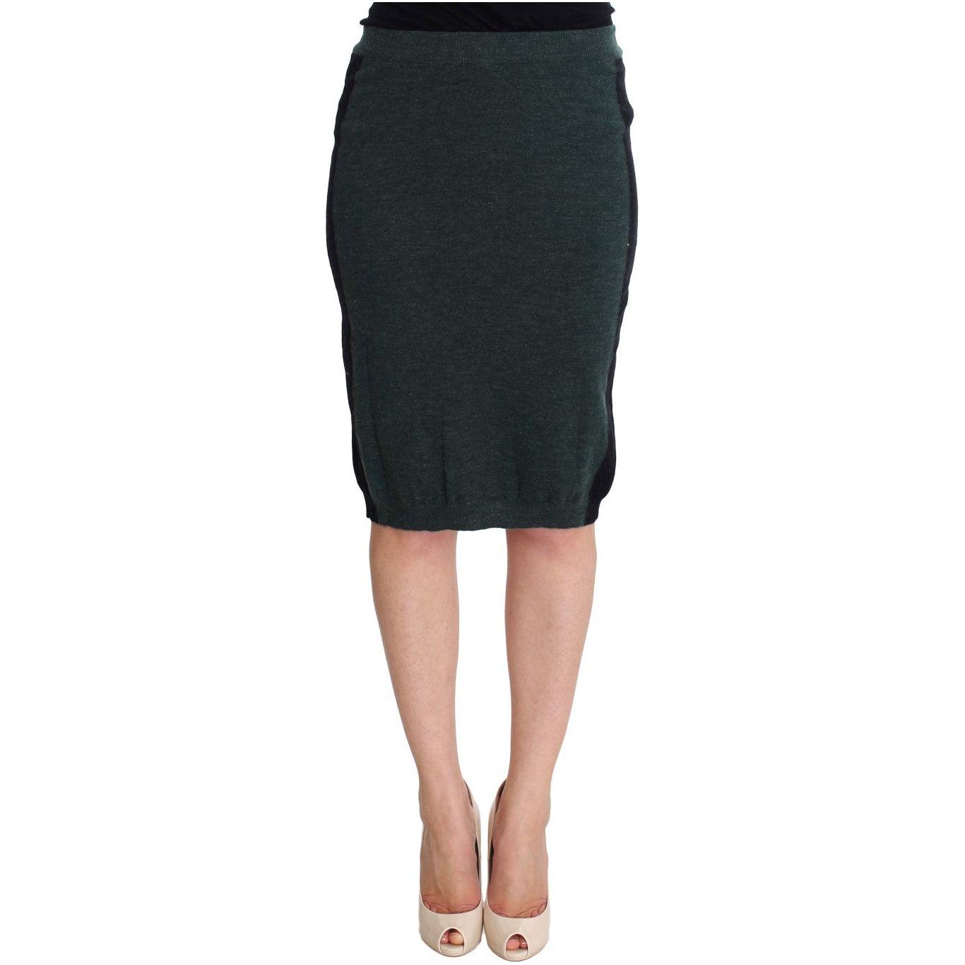 MILA SCHÖN Emerald Elegance Wool-Blend Pencil Skirt MILA SCHÖN