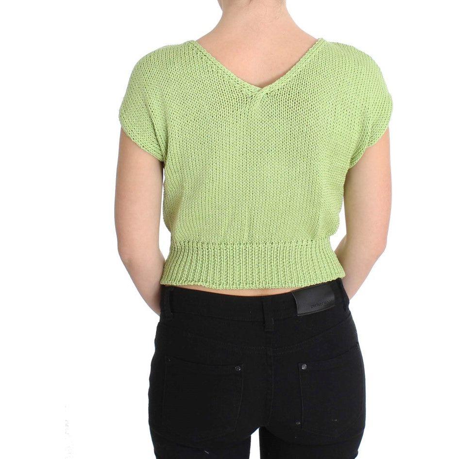 PINK MEMORIES Elegant Green Knitted Sleeveless Vest Sweater PINK MEMORIES