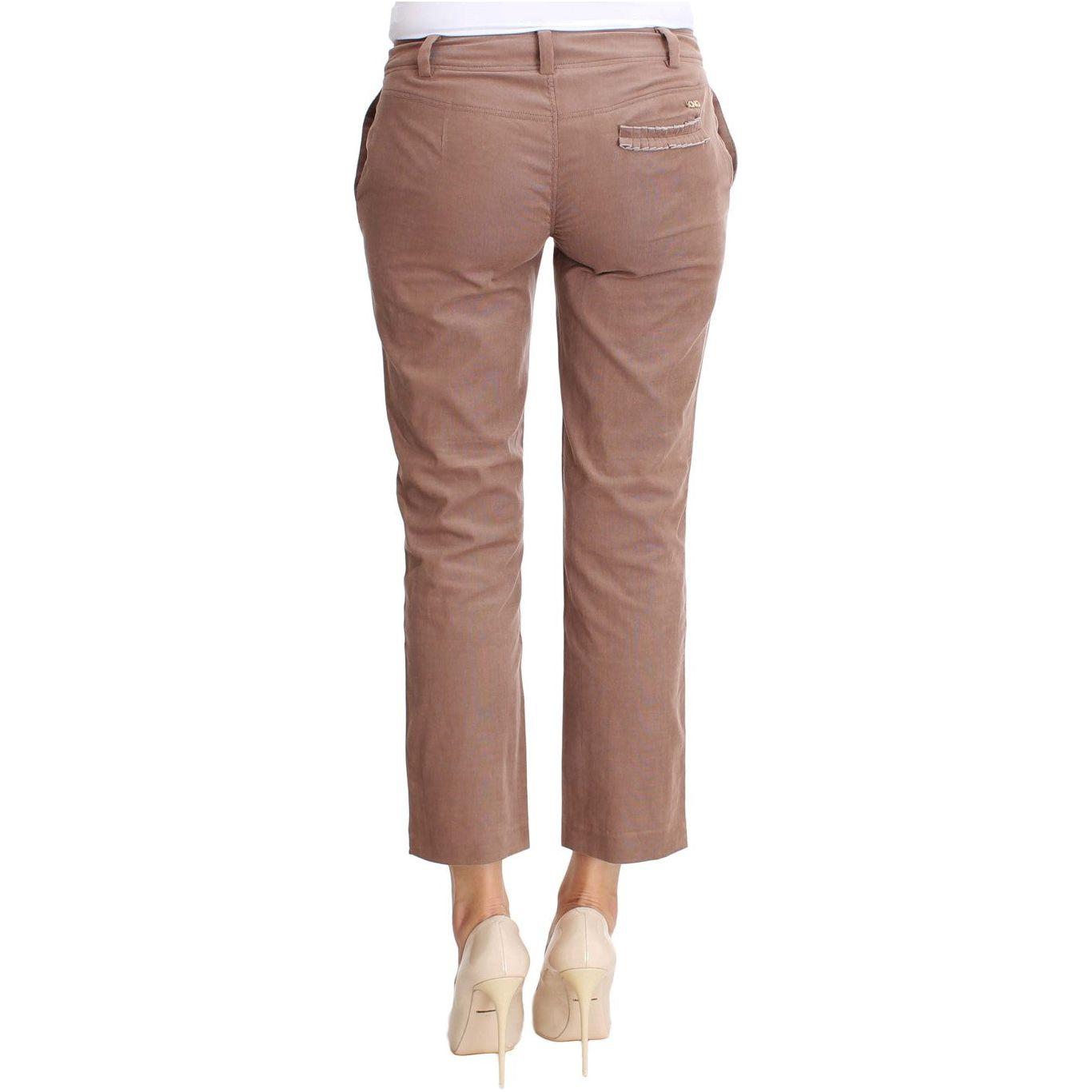 Costume National Chic Brown Cropped Corduroy Pants Costume National