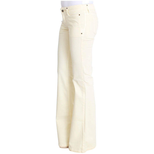 Costume National Chic Off-White Flared Designer Jeans Costume National