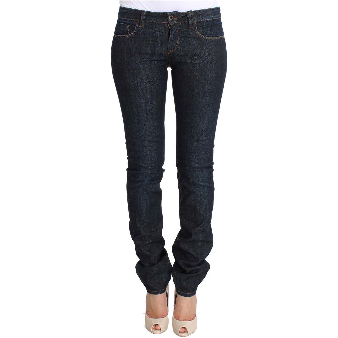 Costume National Blue Cotton Stretch Slim Fit Jeans