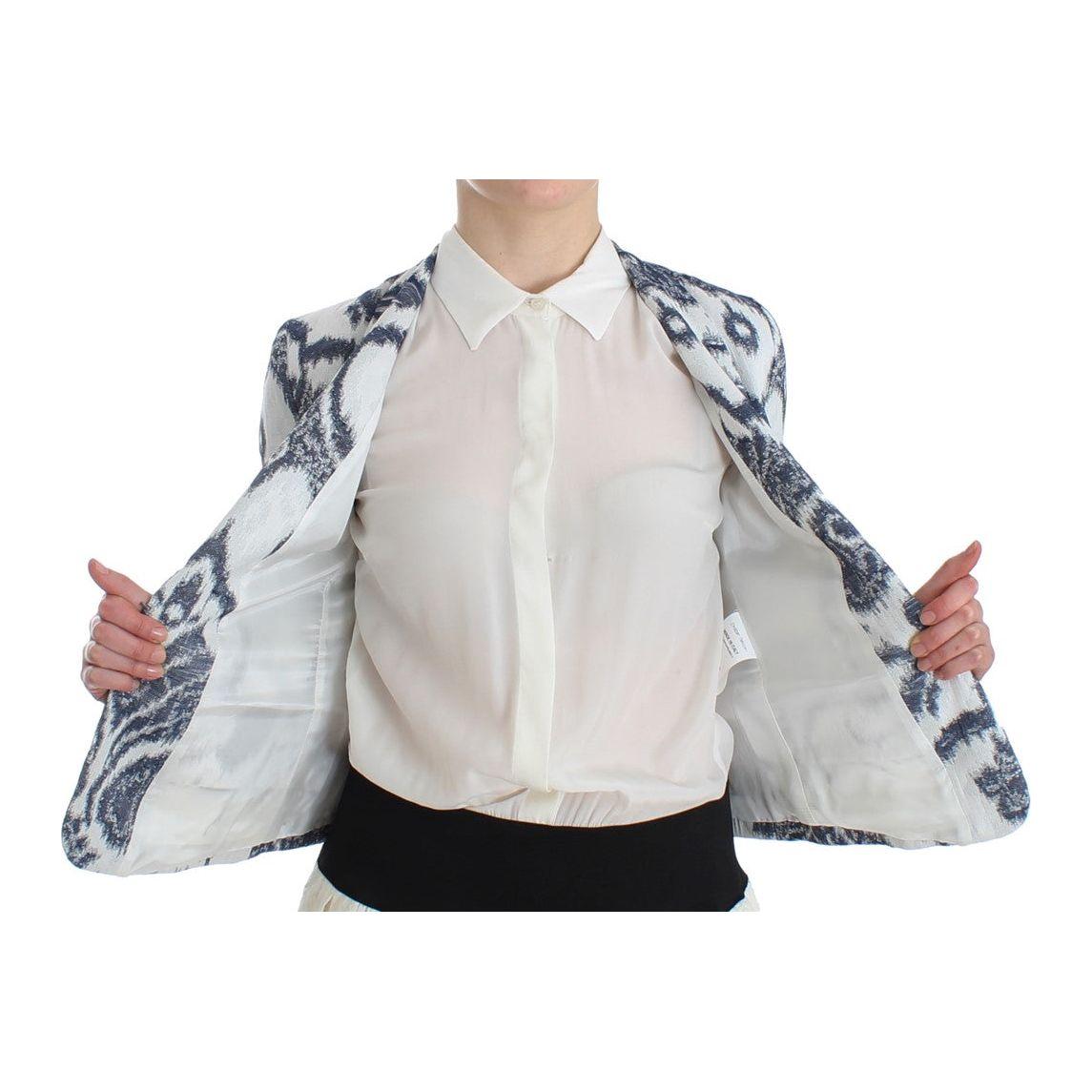 Christian Pellizzari Elegant Two-Tone Blue Short Blazer Blazer Jacket Christian Pellizzari