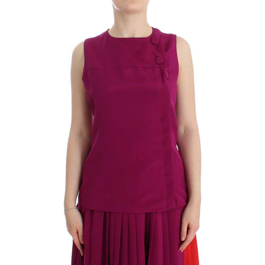 Barbara Casasola Stunning Silk Sleeveless Purple Blouse Barbara Casasola